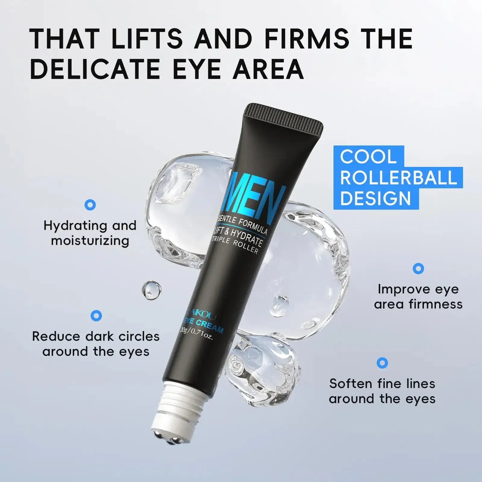 Laikou Men's 3D Rollerball Eye Cream — 20g